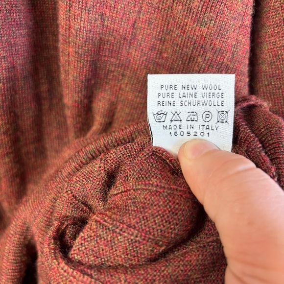 Neiman Marcus Brown Crewneck Sweater pure wool Ribbed Texture Relaxed Fit large - Picture 2 of 6